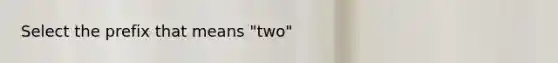 Select the prefix that means "two"