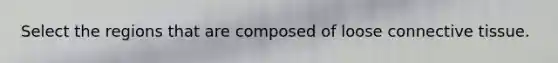 Select the regions that are composed of loose <a href='https://www.questionai.com/knowledge/kYDr0DHyc8-connective-tissue' class='anchor-knowledge'>connective tissue</a>.