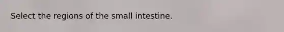 Select the regions of the small intestine.