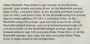 Select RouterB. Press Enter to get started. At the RouterB> prompt, type enable and press Enter. At the RouterB# prompt, type config t and press Enter. At the RouterB (config)# prompt, type int fa0/1 and press Enter. At the RouterB(config-if)# prompt, type ip helper-address 172.16.1.1 and press Enter. At the RouterB(config-if)# prompt, type exit and press Enter. At the RouterB(config)# prompt, type no ip forward-protocol udp 137 and press Enter. At the RouterB(config)# prompt, type no ip forward-protocol udp 138 and press Enter. Press Ctrl + Z. At the RouterB# prompt, type copy run start and press Enter. Press Enter to begin building the configuration.