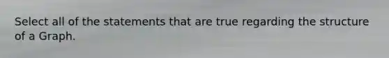 Select all of the statements that are true regarding the structure of a Graph.
