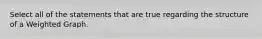 Select all of the statements that are true regarding the structure of a Weighted Graph.