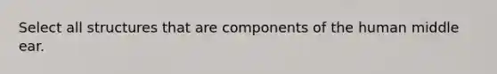 Select all structures that are components of the human middle ear.