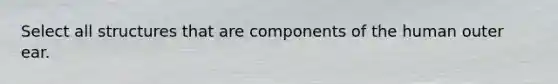 Select all structures that are components of the human outer ear.