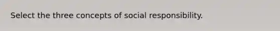 Select the three concepts of social responsibility.