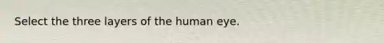 Select the three layers of the human eye.