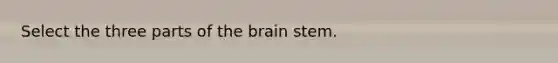 Select the three parts of <a href='https://www.questionai.com/knowledge/kLMtJeqKp6-the-brain' class='anchor-knowledge'>the brain</a> stem.