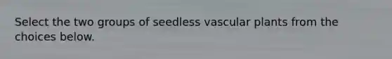 Select the two groups of seedless vascular plants from the choices below.