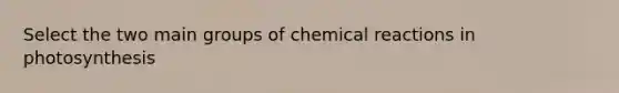 Select the two main groups of <a href='https://www.questionai.com/knowledge/kc6NTom4Ep-chemical-reactions' class='anchor-knowledge'>chemical reactions</a> in photosynthesis