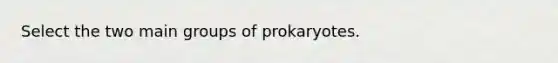 Select the two main groups of prokaryotes.