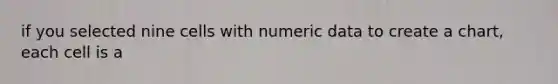 if you selected nine cells with numeric data to create a chart, each cell is a