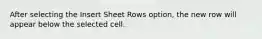 After selecting the Insert Sheet Rows option, the new row will appear below the selected cell.