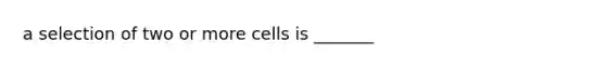 a selection of two or more cells is _______