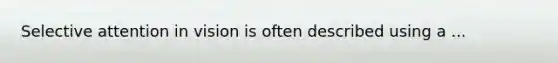 Selective attention in vision is often described using a ...