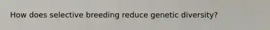 How does selective breeding reduce genetic diversity?