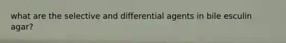 what are the selective and differential agents in bile esculin agar?