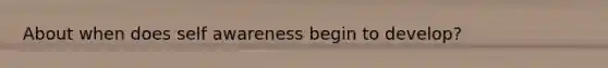 About when does self awareness begin to develop?