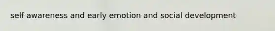 self awareness and early emotion and social development