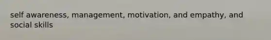 self awareness, management, motivation, and empathy, and social skills