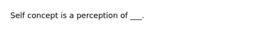 Self concept is a perception of ___.