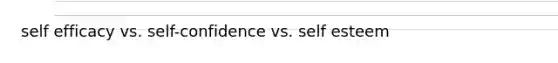 self efficacy vs. self-confidence vs. self esteem