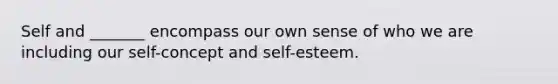 Self and _______ encompass our own sense of who we are including our self-concept and self-esteem.