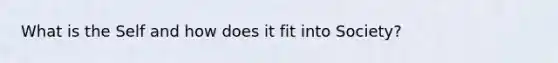 What is the Self and how does it fit into Society?