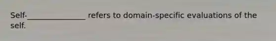 Self-_______________ refers to domain-specific evaluations of the self.