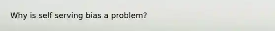 Why is self serving bias a problem?