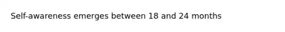 Self-awareness emerges between 18 and 24 months