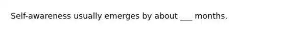 Self-awareness usually emerges by about ___ months.