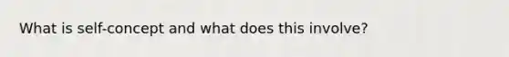 What is self-concept and what does this involve?