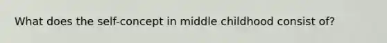 What does the self-concept in middle childhood consist of?