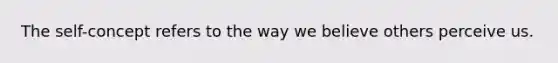 The self-concept refers to the way we believe others perceive us.
