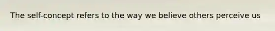 The self-concept refers to the way we believe others perceive us