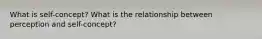 What is self-concept? What is the relationship between perception and self-concept?