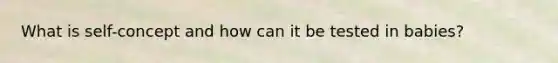 What is self-concept and how can it be tested in babies?