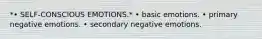 *• SELF-CONSCIOUS EMOTIONS.* • basic emotions. • primary negative emotions. • secondary negative emotions.