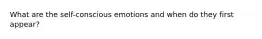 What are the self-conscious emotions and when do they first appear?