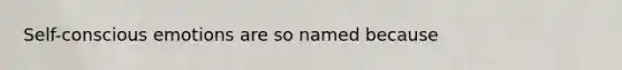 Self-conscious emotions are so named because