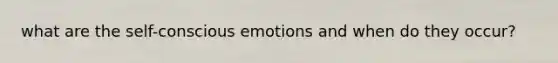 what are the self-conscious emotions and when do they occur?
