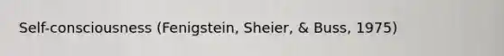 Self-consciousness (Fenigstein, Sheier, & Buss, 1975)