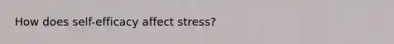 How does self-efficacy affect stress?