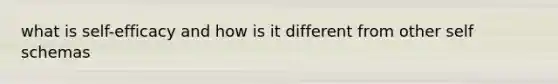 what is self-efficacy and how is it different from other self schemas