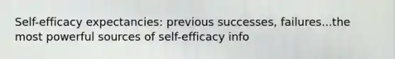 Self-efficacy expectancies: previous successes, failures...the most powerful sources of self-efficacy info