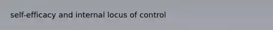 self-efficacy and internal locus of control