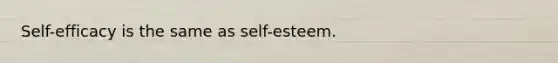 Self-efficacy is the same as self-esteem.