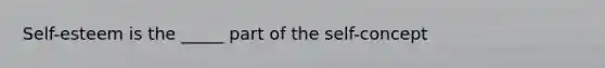 Self-esteem is the _____ part of the self-concept