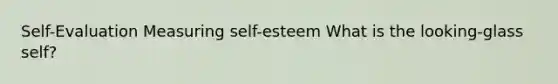 Self-Evaluation Measuring self-esteem What is the looking-glass self?