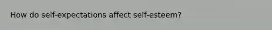 How do self-expectations affect self-esteem?